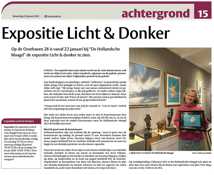 Expositie Licht en donker in Galerie de Hollandsche Maagd  Goudse Post-Het Kontakt